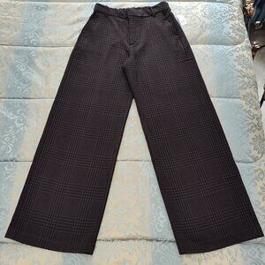Gap brown & black plaid brushed twill wide leg dress pants, NWTs, size 6